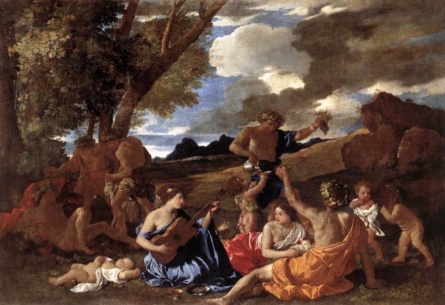 Poussin Nicolas - Andriens ou les grandes Bacchanales avec une femme jouant du luth.jpg